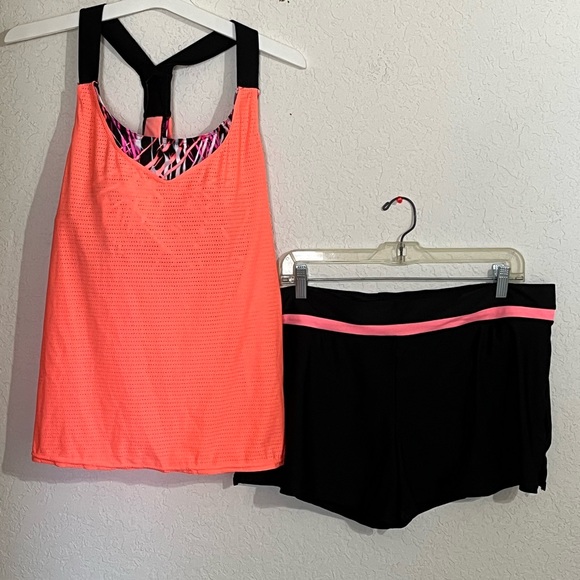 Zeroxposur Women's Wide Strap Modest Tankini Swimsuit Set Seashell Size XXL - Picture 2 of 15